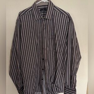Bugatchi Uomo Men's Dress Shirt Stripe Long Sleeve Button Up XL
